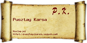 Pusztay Karsa névjegykártya